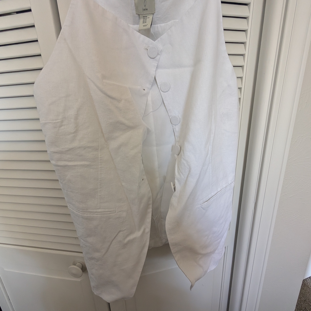Joie White Button-Up Vest